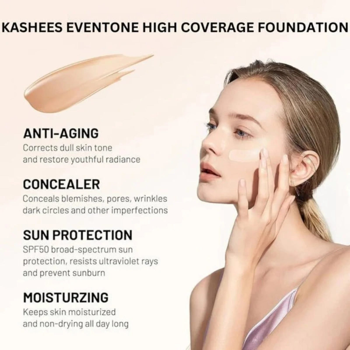 Kashees Eventone Liquid Foundation | High Coverage Long Lasting