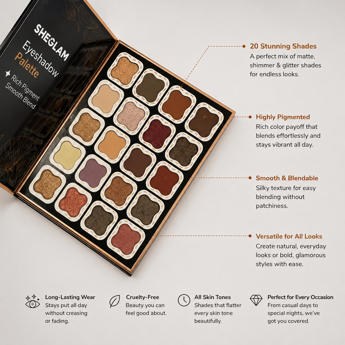 SHEGLAM 5-in-1 Makeup Book Palette – 5-Fold Beauty Kit